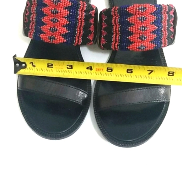 DANNIJO BLACK LEATHER NELLA BEADED SANDALS 8.5 - Picture 11 of 13